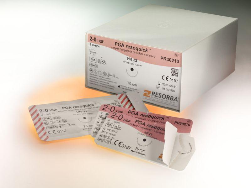 ПГА Резоквік USP 2-0 незабарвлений, 70 см, колюча голка 22 мм, 1/2 кола